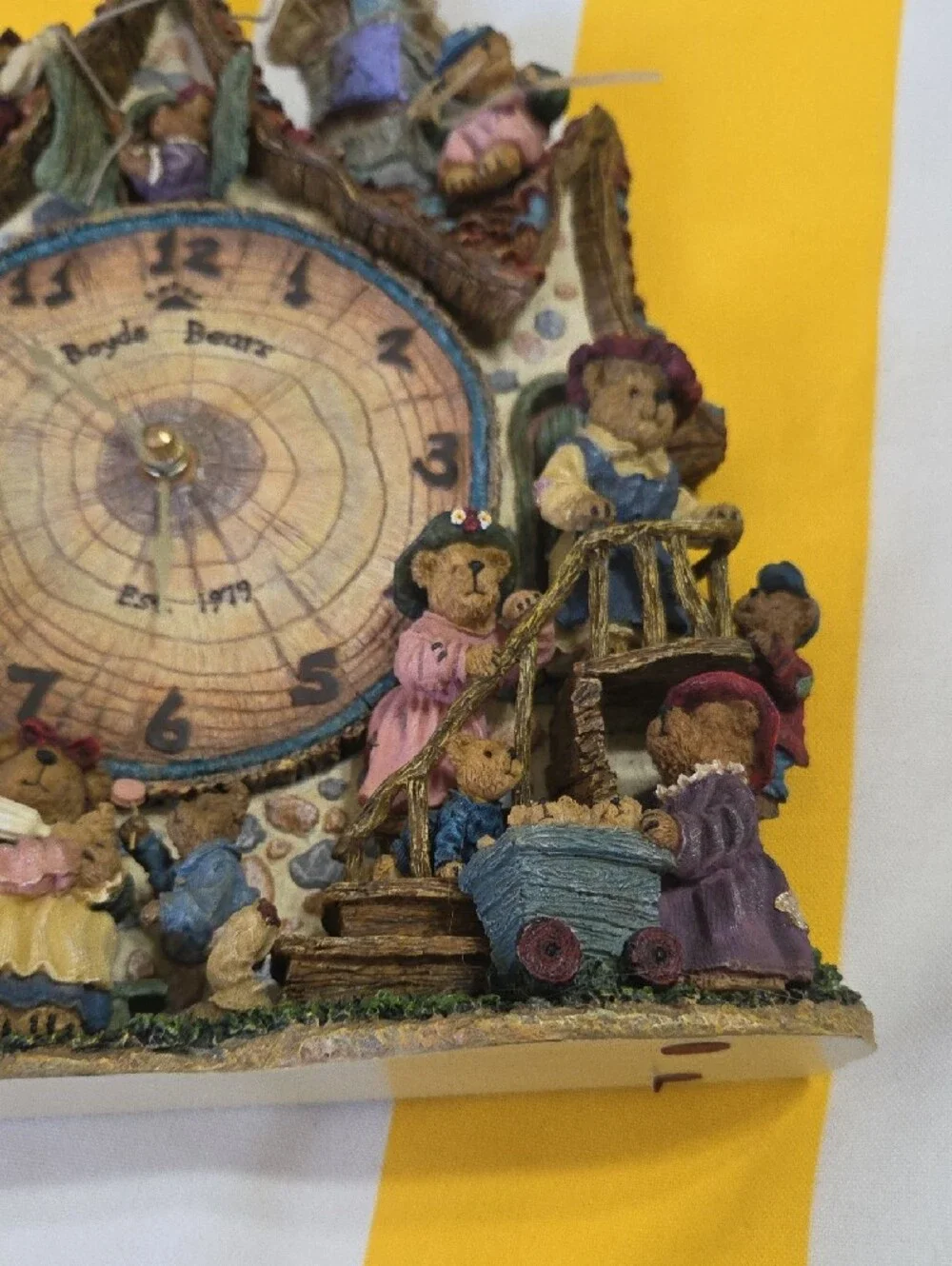 Vintage Boyds Bears Danbury Mint Collector Clock Time Waits For No Bear *Working